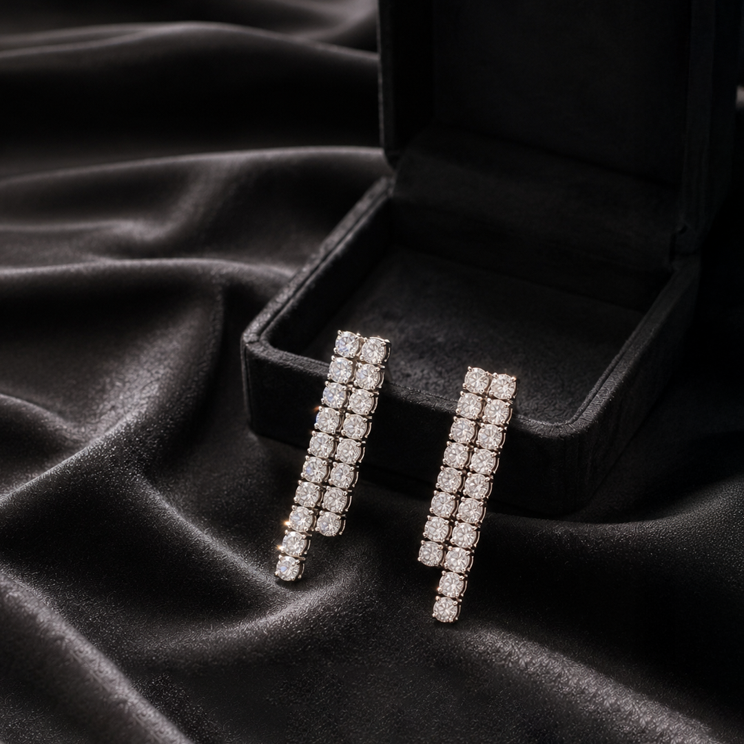 Lab-Grown Diamond Tennis Earrings