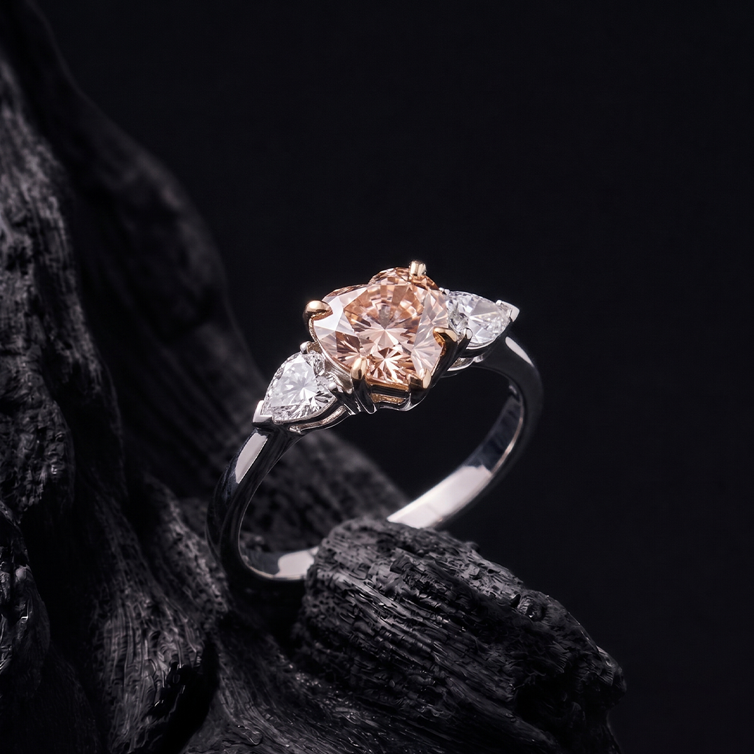 Lab-Grown Diamond Heart Pink Ring